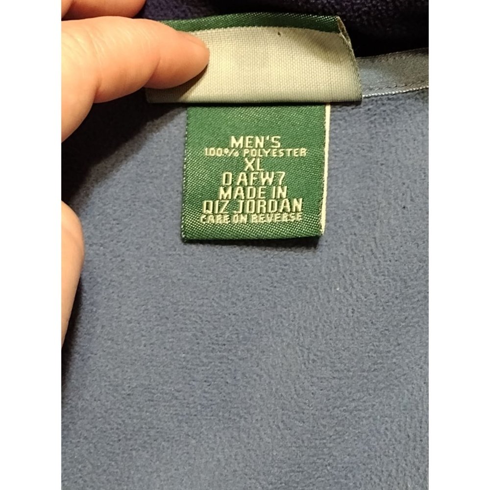 L.L. Bean Men's Vintage Fleece Zip Up Polartec Navy Blue XL Sweatshirt - Picture 5 of 7